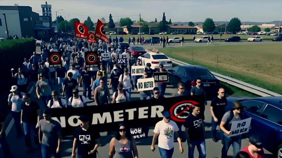 Il corteo dei No meter